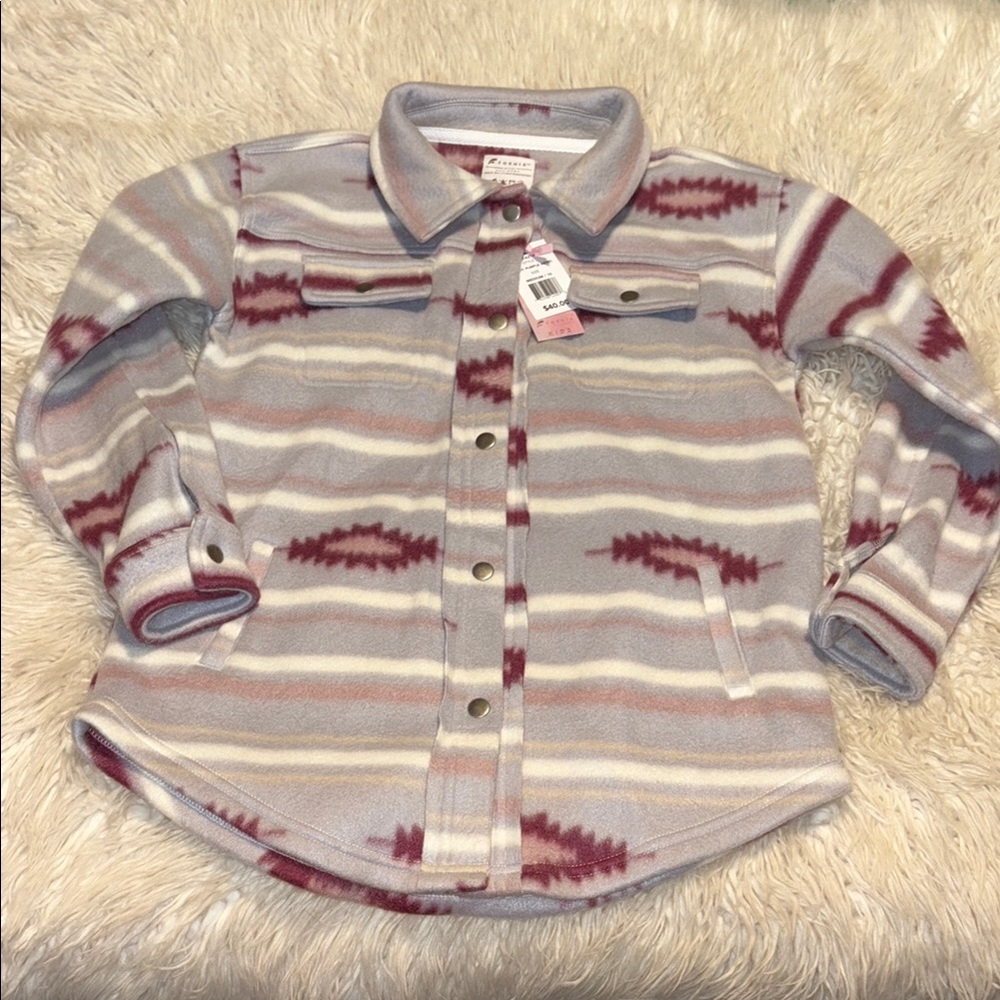Cozy Kids Patterned Shirt - Gray and Pink